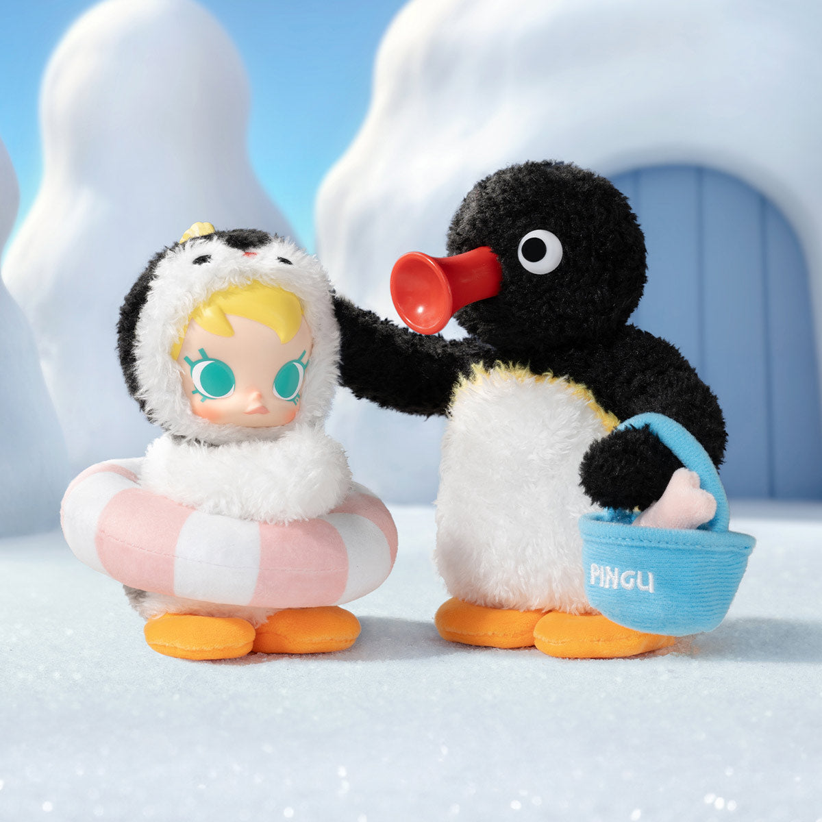 POP MART Baby Molly × Pingu Happy Fishing Series Vinyl Plush Pendant Blind Box