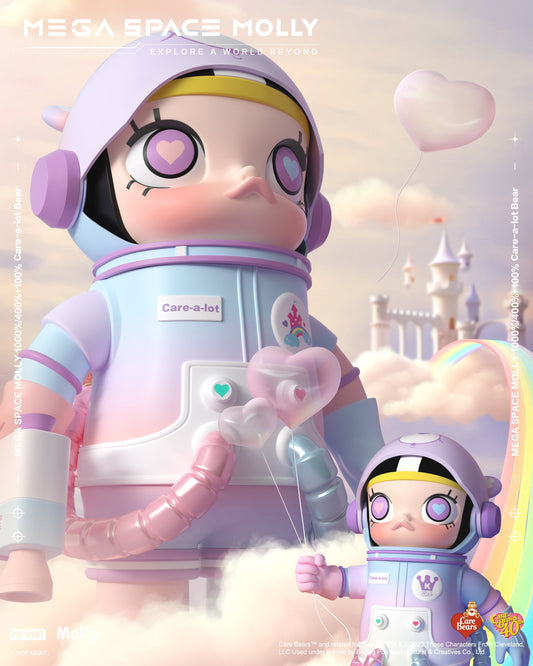POP MART MEGA COLLECTION 400% + 100% SPACE MOLLY x Care Bears-Care-a-lot Bear